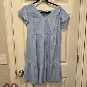 Light Blue V-Neck Dress